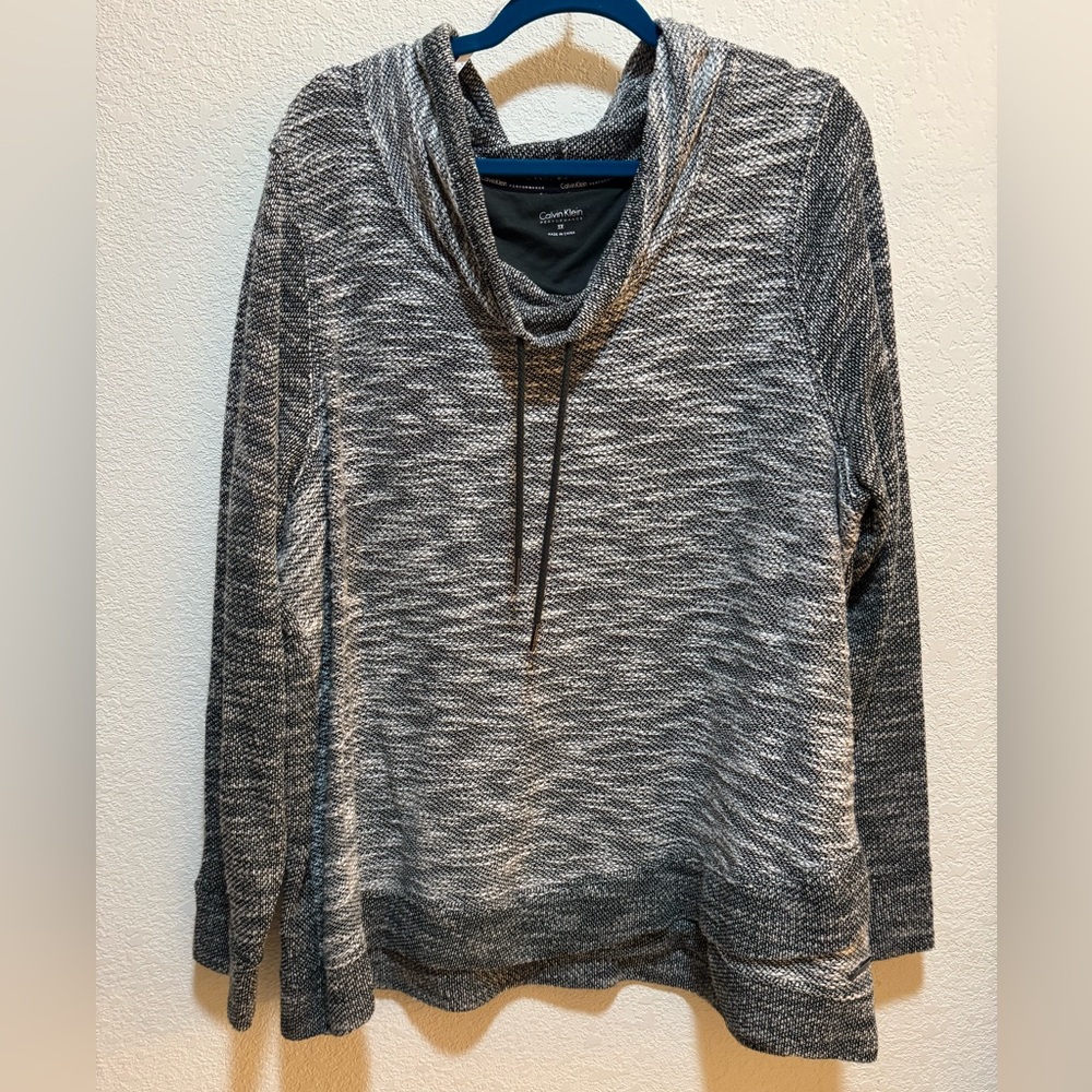 Calvin Klein Black and White Knit Sweater